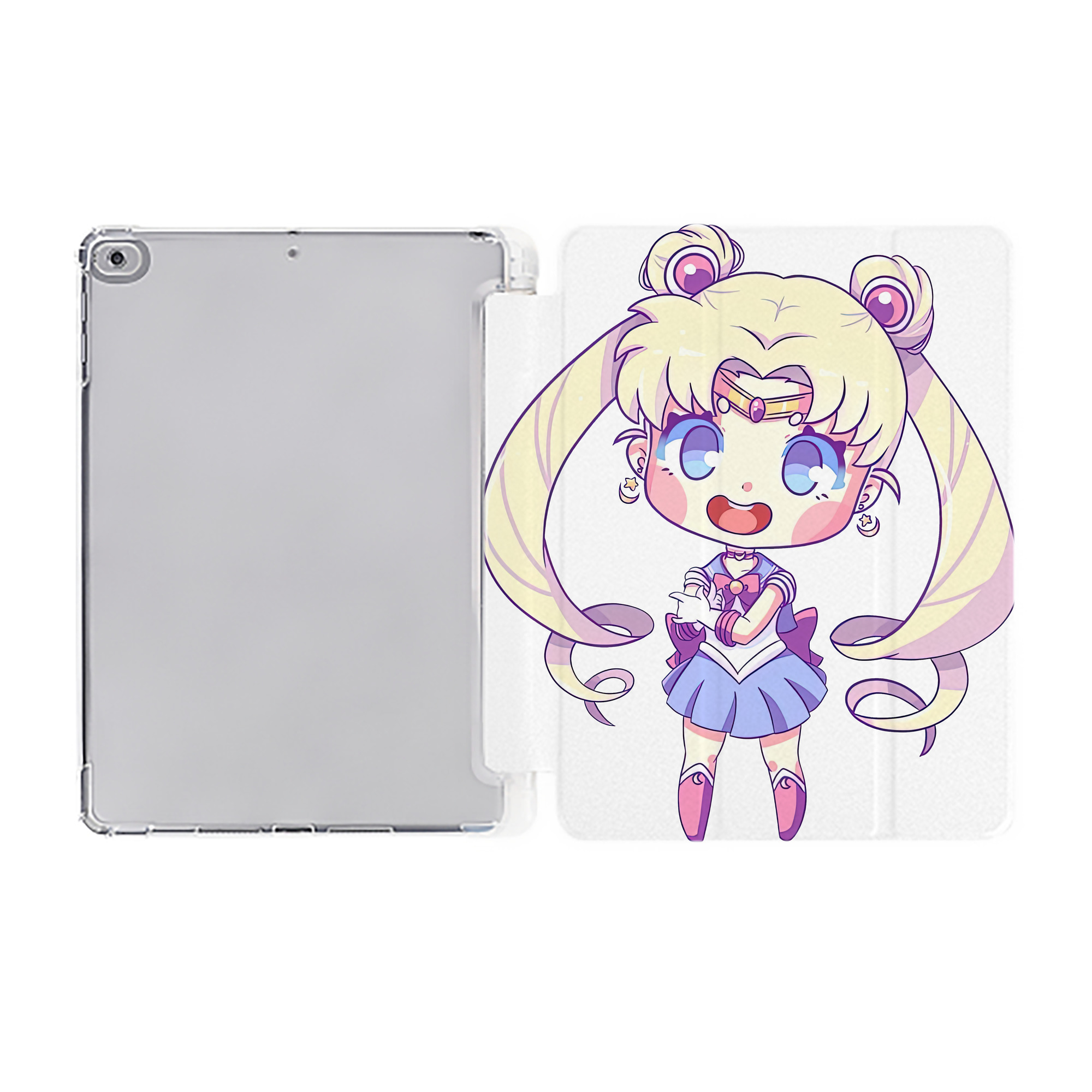 （画像用） 美少女戦士セーラームーン 月野 うさぎ つきの うさぎ Sailor Moon Tsukino Usagi IPad ケース ペン収納付き 三つ折りスタンド PUレザー×シリコン 対応機種9.5/10.5/10.9インチ